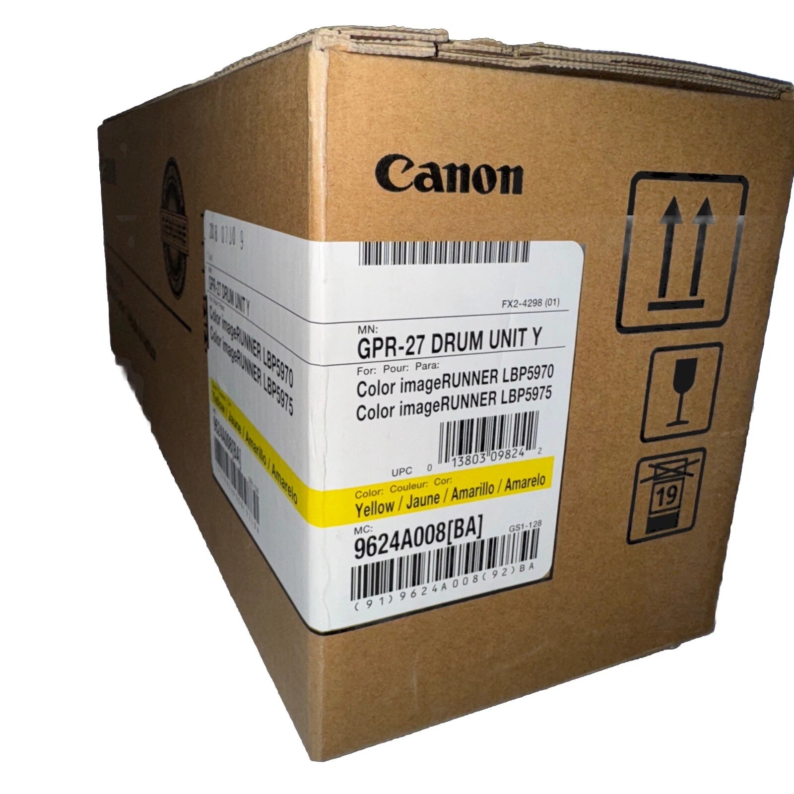 Genuine Canon GPR27 Yellow Drum Unit for imageRUNNER LBP5970 LBP5975 [9624A008]