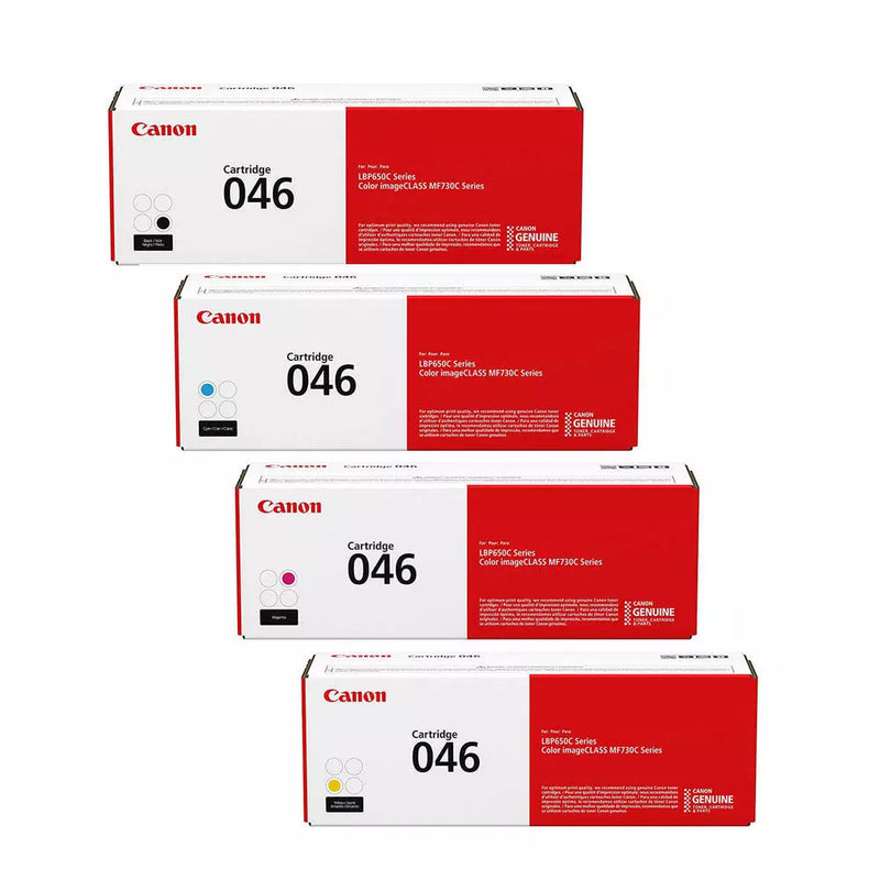 4x Pack Genuine Canon CART046 C/M/Y/K Toner Cartridge Set [CART046BK CART046Y CART046M CART046C]