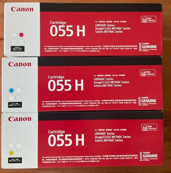 *SALE!* 3x Pack Genuine Canon CART055H C/M/Y Color Toner Set High Yield (5.9K)