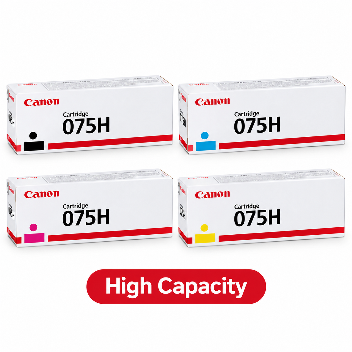 4x Pack Genuine Canon CART075H High Capacity CMYK Toner Cartridge Set [CRG-075H]