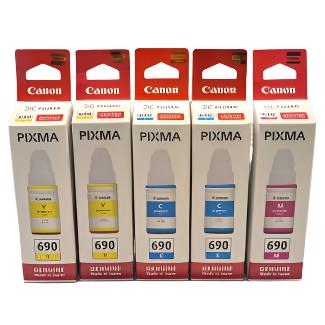 Genuine Canon GI-690 BK/C/M/Y (4x) Ink Bottle Set for PIXMA G2600/G3600/G3610/G4600/G4610