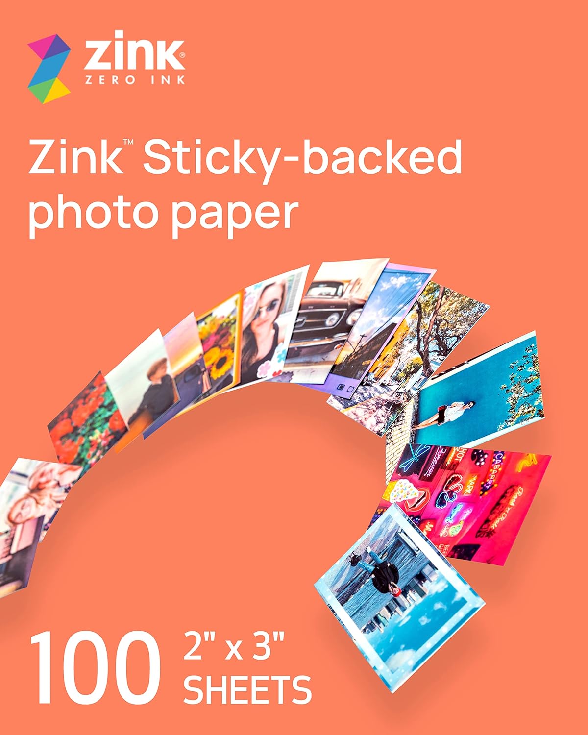 Canon Zink™ Sticky Back Photo Paper Pack (100 Sheets) for Ivy CLIQ +2 Instant Camera Printer