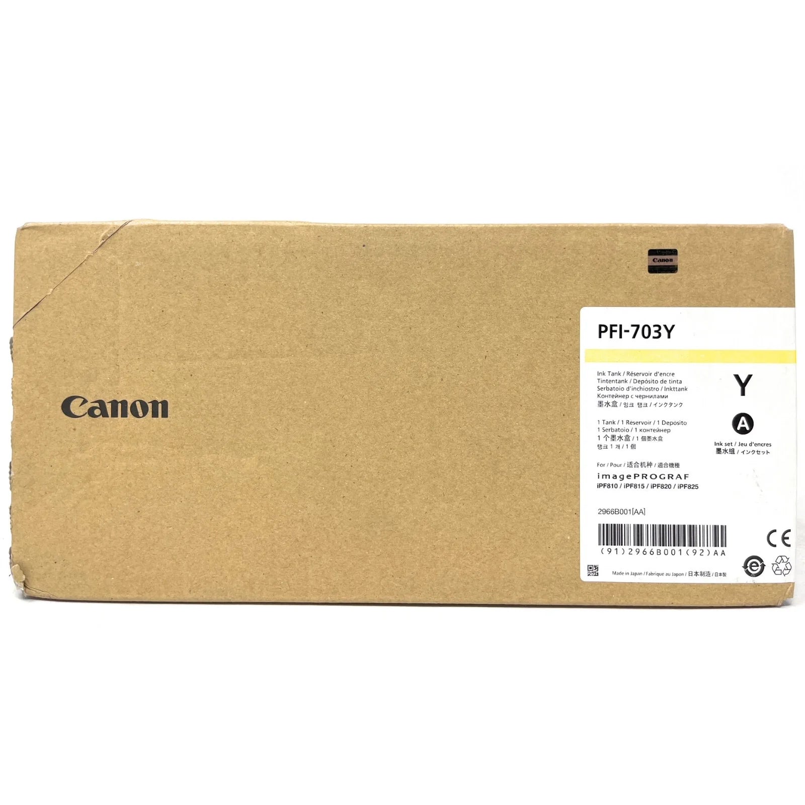 Genuine Canon Yellow High Yield Ink Tank for Canon IPF810 IPF815 IPF820 IPF825 700ml [PFI-703Y]