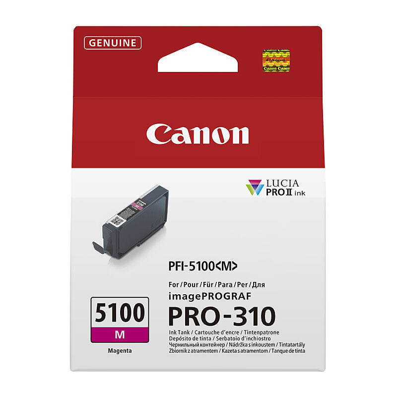 Genuine Canon PFI-5100 Magenta Ink Cartridge for Pro-310 Printer [PFI5100M]