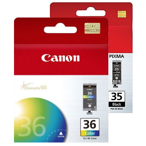 Bundle: 2x Pack Genuine Canon PGI-35BK CLI-36C Ink Cartridge Set for PIXMA IP110 TR150 TR160