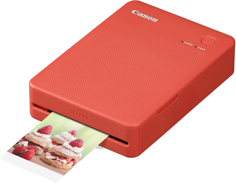 Bundle: Canon Selphy Square QX20 Photo printer QX20-RD RED+ XC-20L Selphy Square Photo paper [20x sheets]