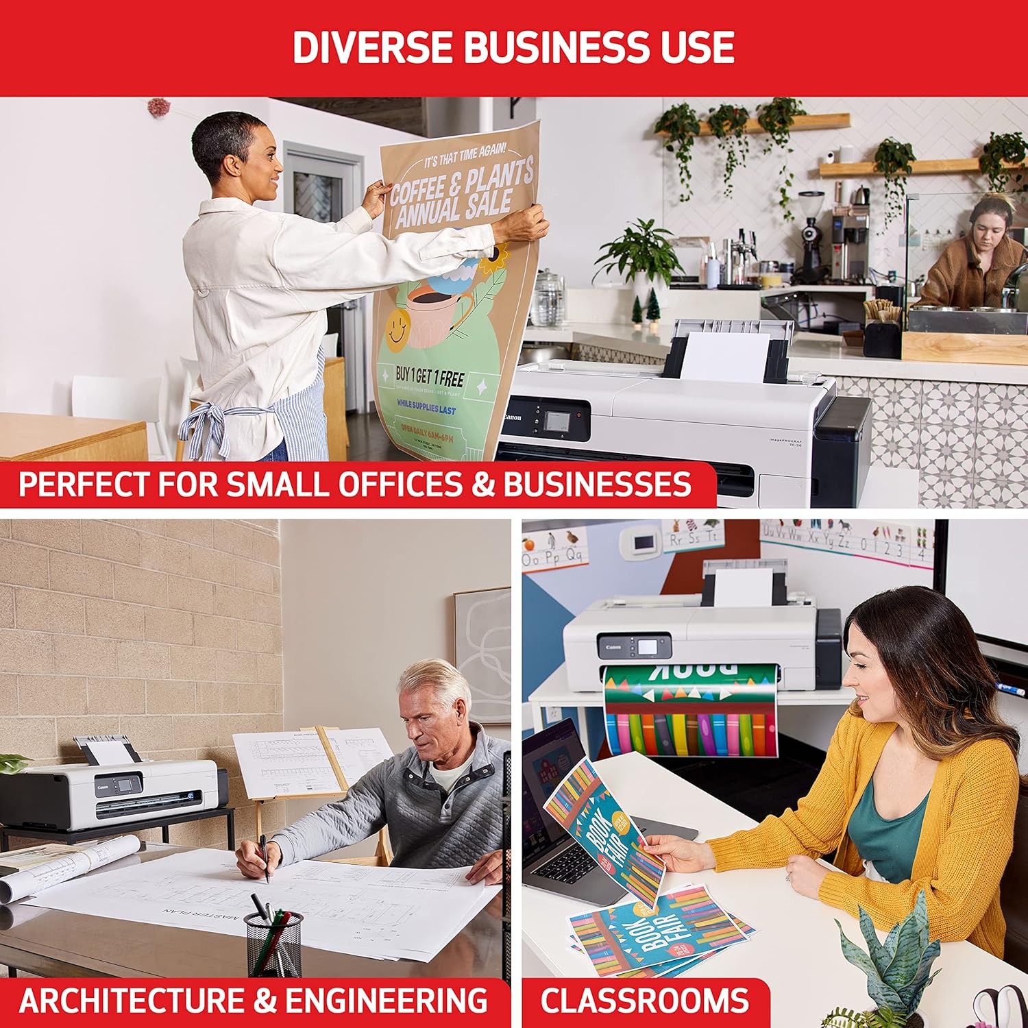 Canon iPF TC-20 A1/24" 4 Colour Graphics Large Format Printer With Stand [BDL_TC20_ST]