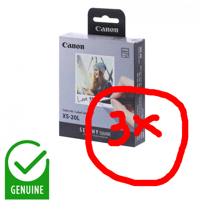 Genuine Canon XS Selphy Square Photo Paper for QX-10 Photo Printer [XS-20L]