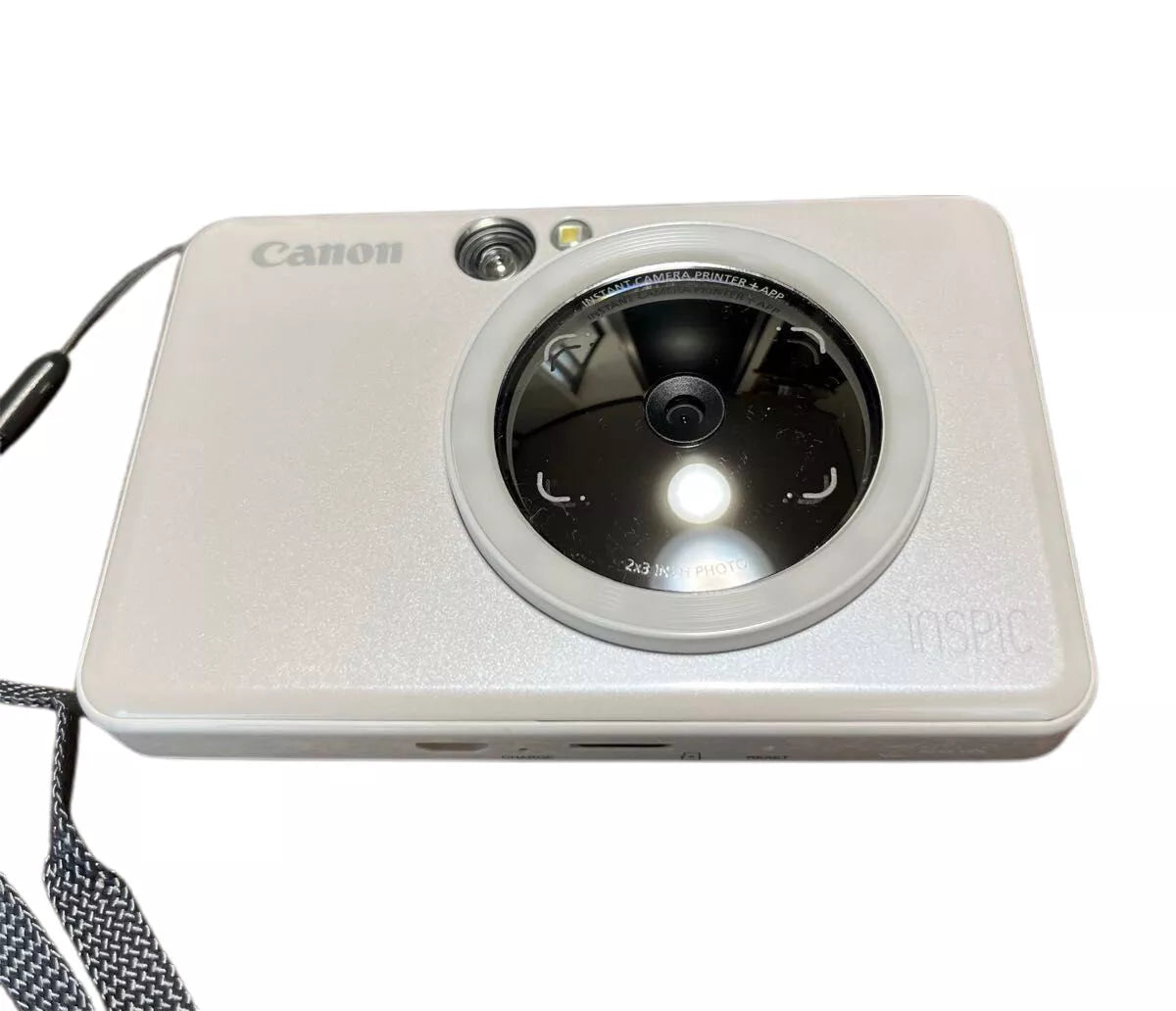 Canon Inspic 2-in-1 Instant Camera + Smart Phone Photo Printer Pearl White [ZV-123-PW]