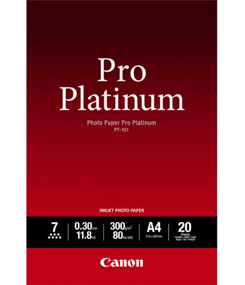 Genuine Canon A2 Pro Platinum Photo Paper 20x Sheets 300gsm for Pro-1000 Pro-1100 [PT101A2]