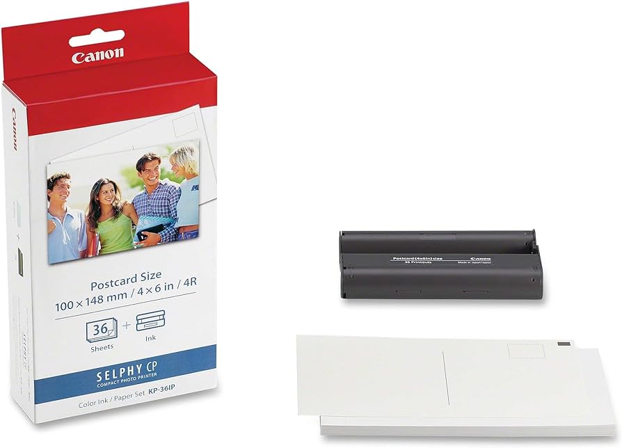 Genuine Canon KP36IP Ink & Paper for CP910 CP820 CP1200 CP1300 CP1500 (36p 4" x 6" Post Card Size)