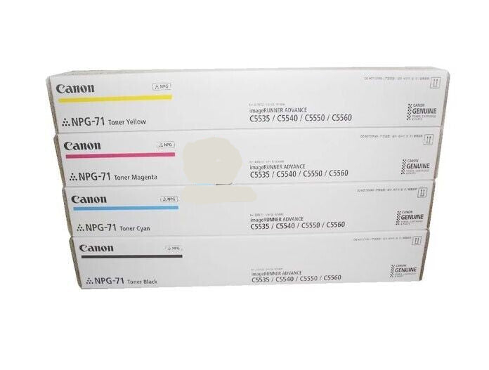 Bundle: 4x Pack Genuine Canon TG-71 C/M/Y/K NPG-71 GPR55 Toner Cartridge Set (Value Pack)