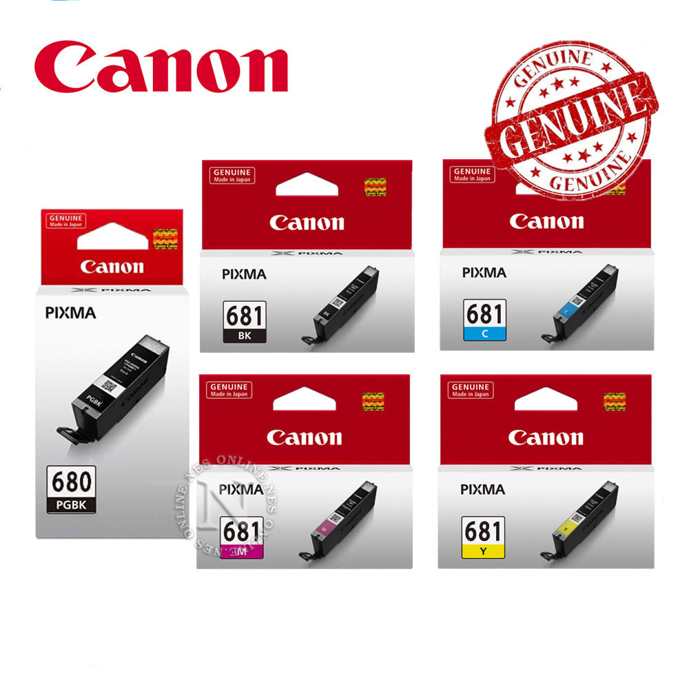 *Bundle* 5x Pack Genuine Canon PGI-680 & CLI-681 Ink Cartridge Set Standard Yield (1BK,1PBK,1C,1M,1Y)