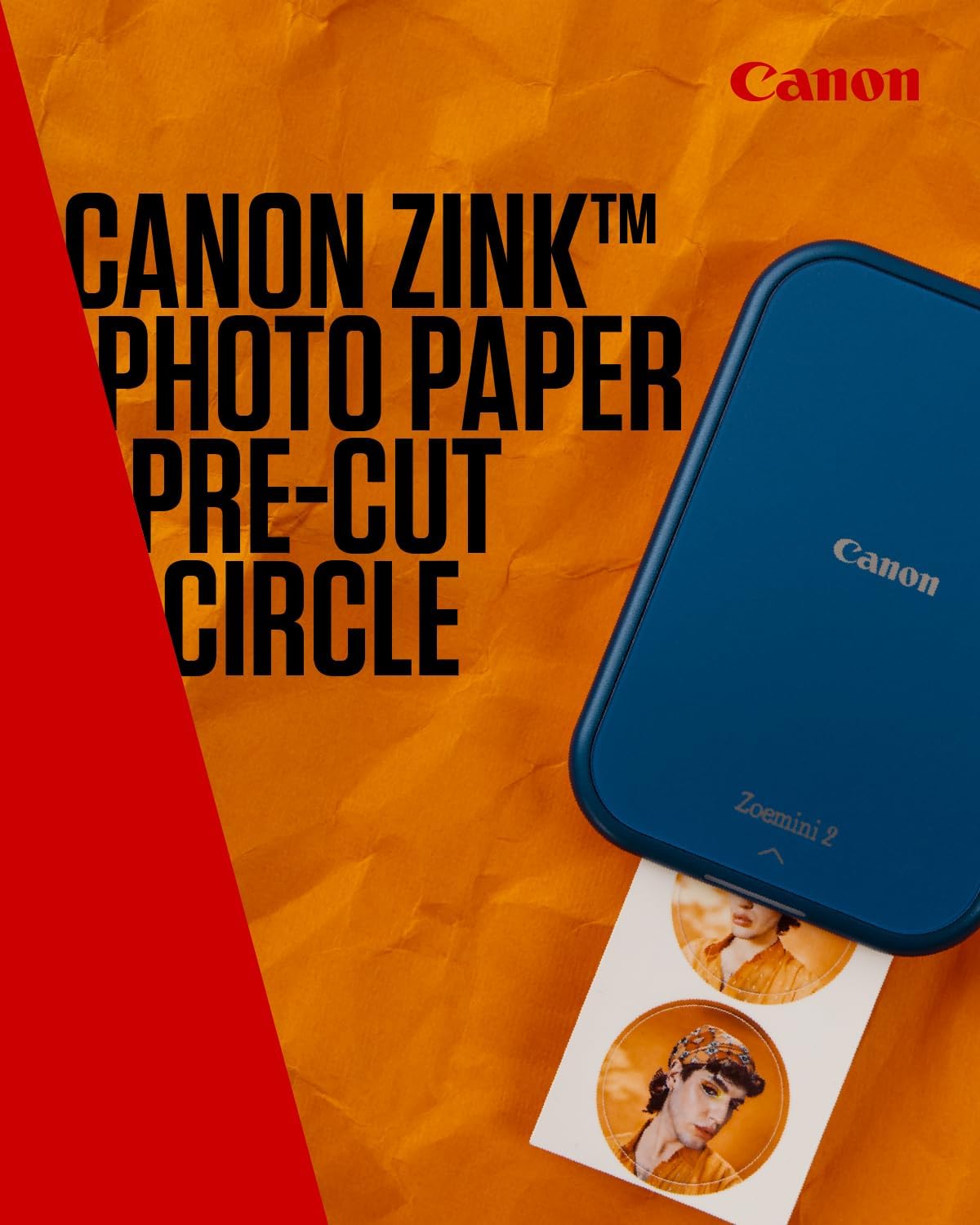 Genuine Canon 20x Sheets Zink Pre-Cut Circle Sticker Pack for Zoemini Photo Printers
