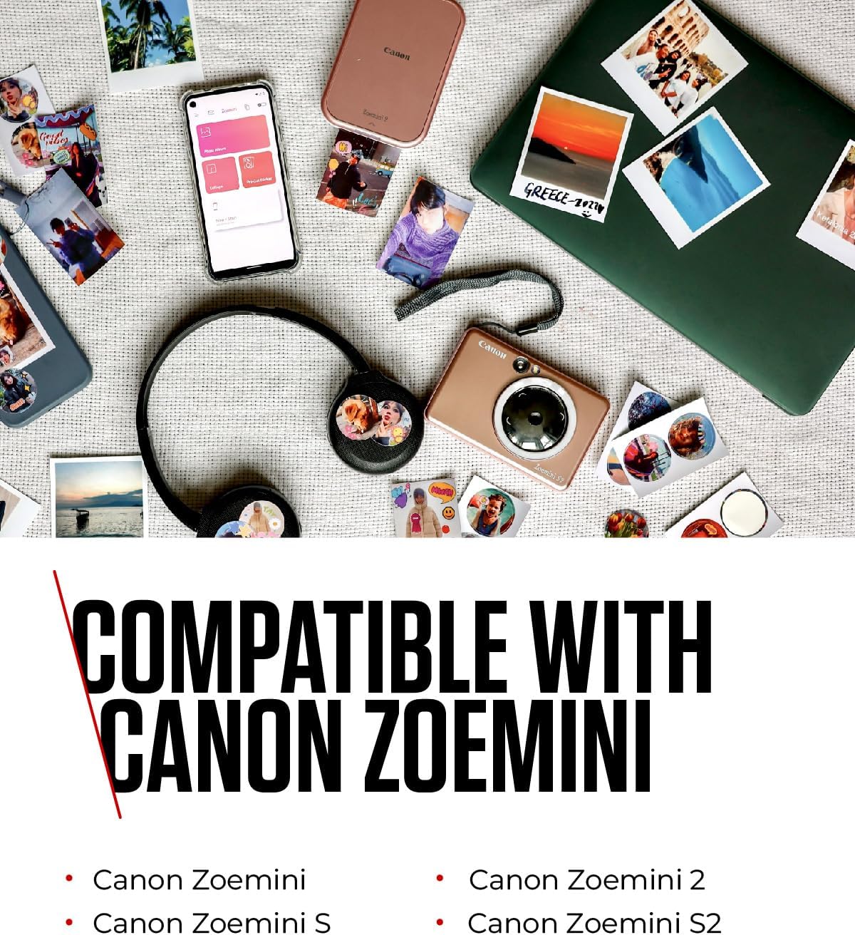 Genuine Canon 20x Sheets Zink Pre-Cut Circle Sticker Pack for Zoemini Photo Printers