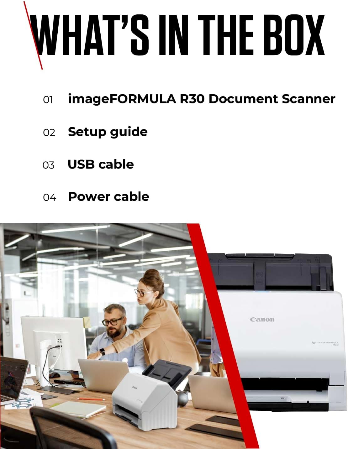 Canon imageFORMULA R30 A4 Duplex Document Scanner 25ppm [IFR30]