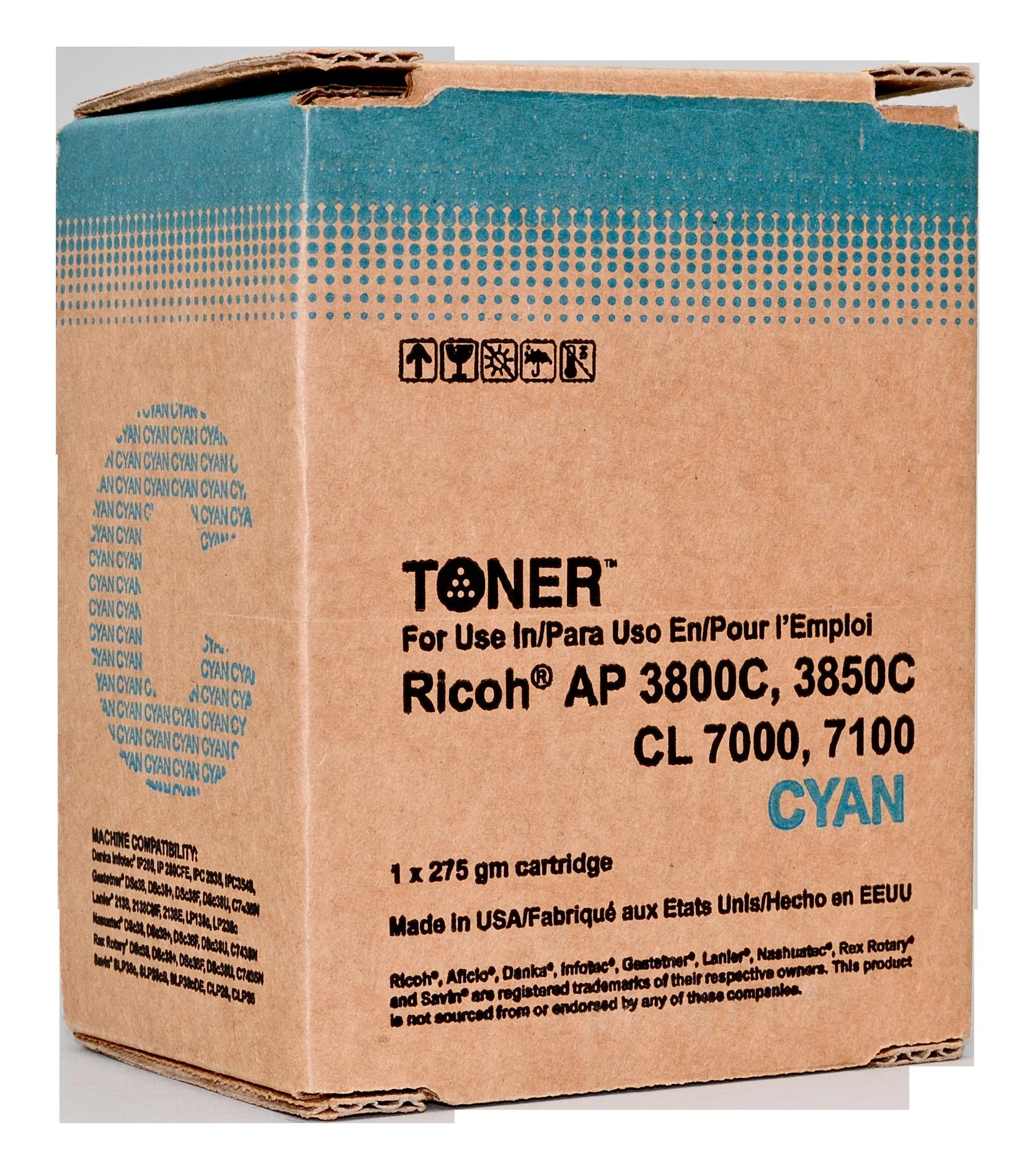 Genuine Ricoh Aficio CL-7000 CL-7100 AP-3800C Cyan Toner Cartridge TYPE-105C