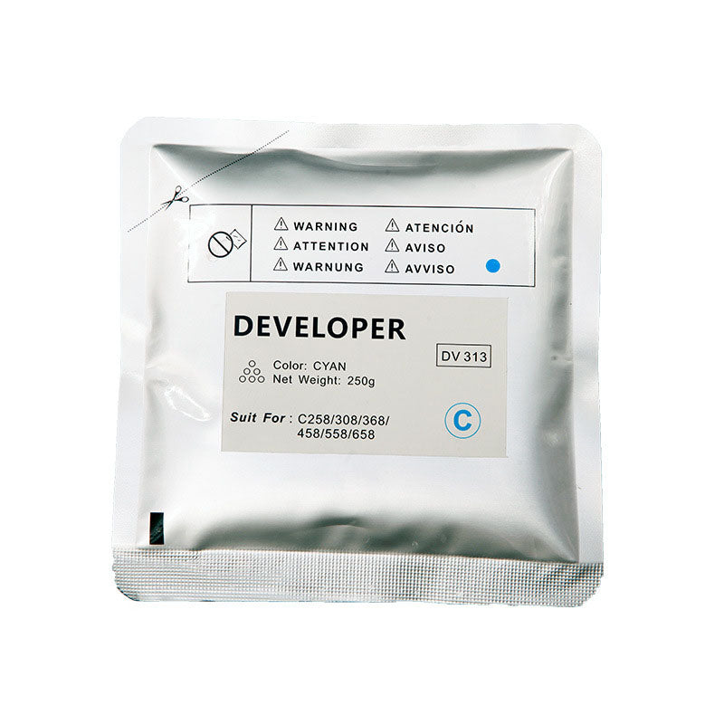 Compatible DV313C Cyan Developer Powder 210g for Konica Minolta bizhub C258 C308 C368 C458 C558 C658 [A7U40KD]