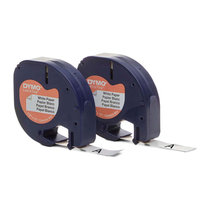 Dymo LT Paper 12mm x 4m Wh 2pk 10697