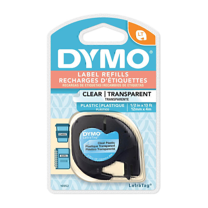 Dymo LT Plastic 12mm x 4m Clr 16952