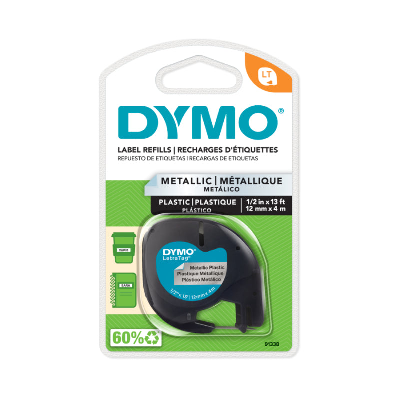Dymo LT Tape 12mm x 4M Silver 91338