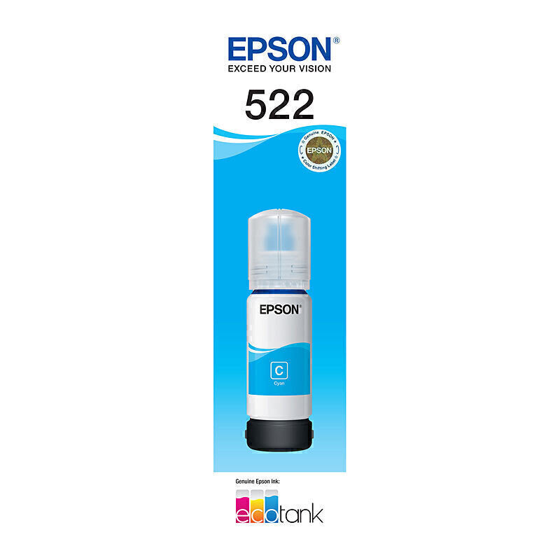 Epson T522 Cyan EcoTank Bottle C13T00M292