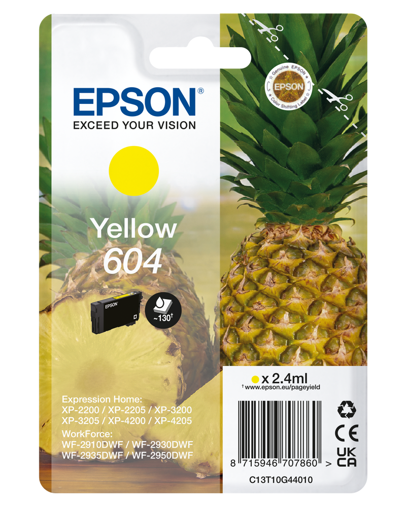 EPSON 604 STD YELLOW INK XP-2200 XP-3200 XP-4200 WF-2910 WF-2930 WF-2950 C13T10G492