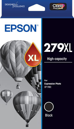 Genuine Epson #279XL High Capacity Claria Photo HD Black Ink Cartridge for XP980 [C13T16L192]