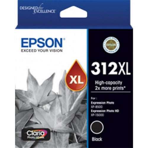 Epson Genuine 312Xl Black Ink Cartridge For Xp15000/xp8500/xp8600/xp8700 [C13T183192] -
