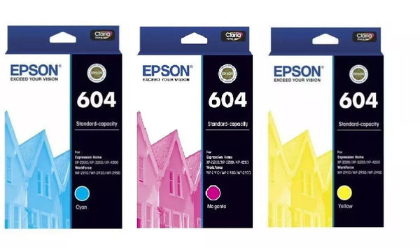 3x Pack Genuine Epson #604 C/M/Y Colour Ink Cartridge for XP2200 XP3200 XP4200 WF2910 WF2930 WF2950