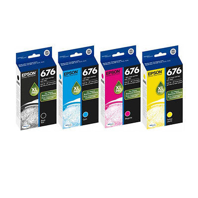 Genuine Epson #676XL C/M/Y/K Ink Cartridge Set for WP-4530 WP-4540 [C13T676696]