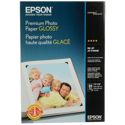 Genuine Epson S041289 A3+ Premium Glossy Paper 255gsm 20 Sheet Media [C13S041289]