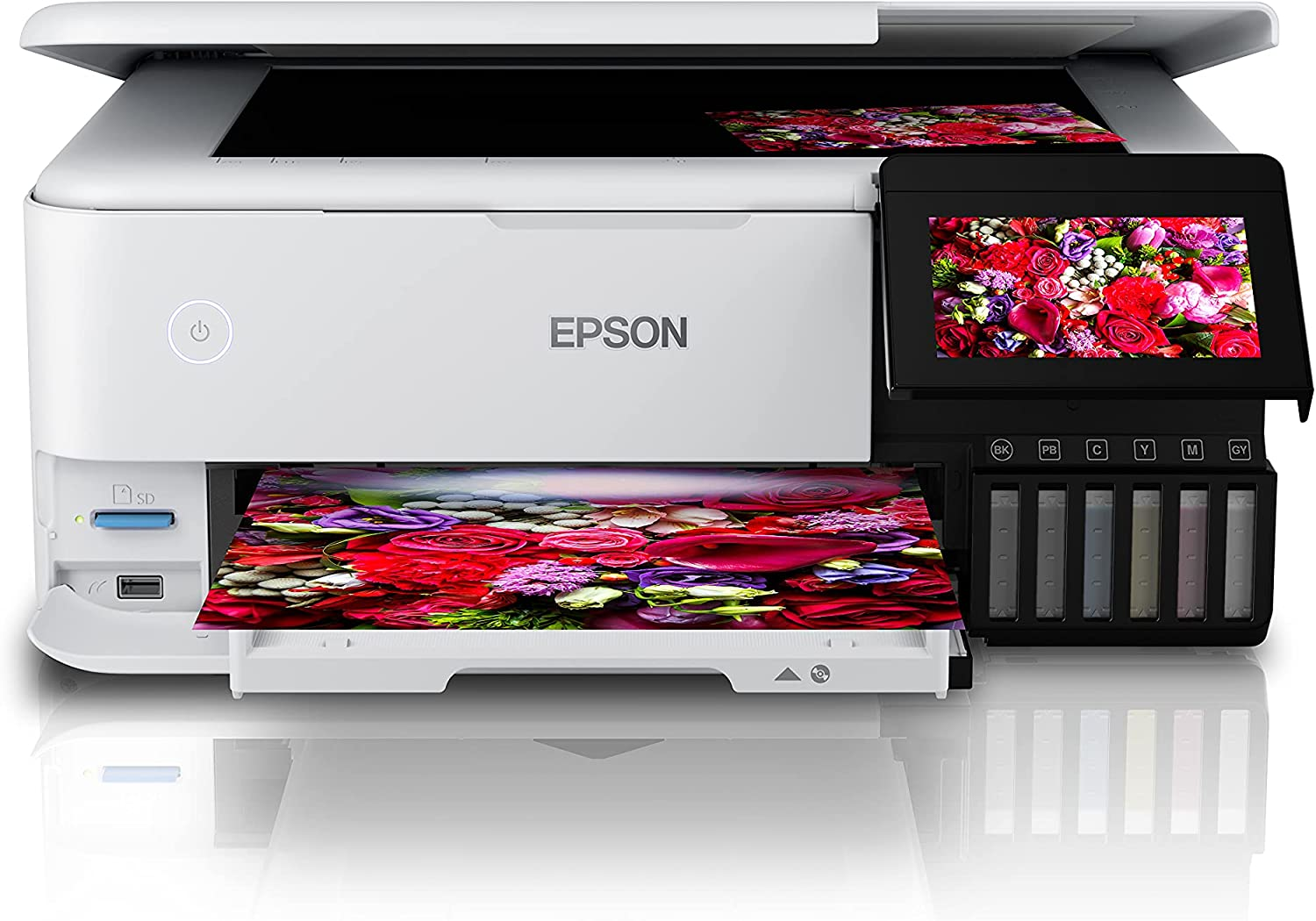 Epson EcoTank Photo ET-8500 A4 Colour Multifunction Inkjet Ink Tank Printer T522 Ink Bottle [C11CJ20501]