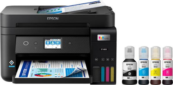 Epson Ecotank Et-4850 A4 Inkjet Multifunction Printer+502 Ink Bottle+Wty [C11Cj6050] Printer