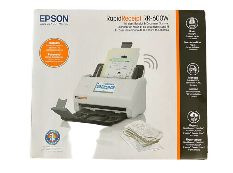 *Damaged Box* EPSON RapidReceipt RR-600W A4 Wireless Desktop Document Scanner [B11B258505_R]