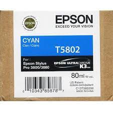 *SALE!* Epson T5802 UltraChrome K3 80ml Cyan Pigment Ink Cartridge [C13T580200]