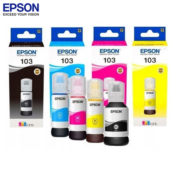 Genuine Epson #103 Extra High Capacity  B/C/M/Y 4x Pack Ink Bundle NOT For T1100 [C13T103592]