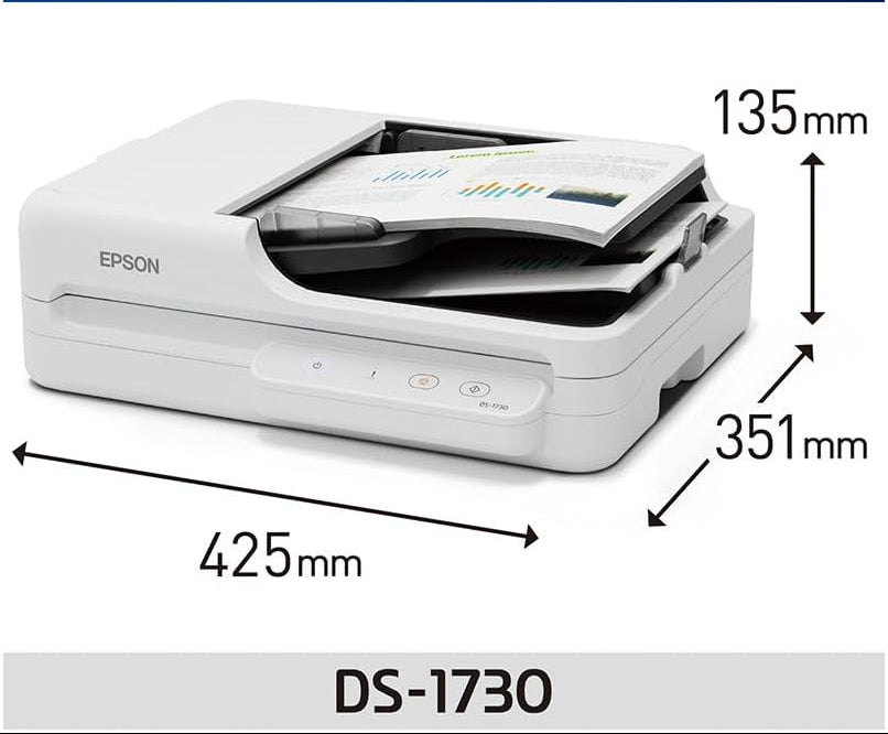 Epson WorkForce DS-1730 A4 Document Scanner – USB, Sheetfed & Flatbed B11B273501 [DS1730]