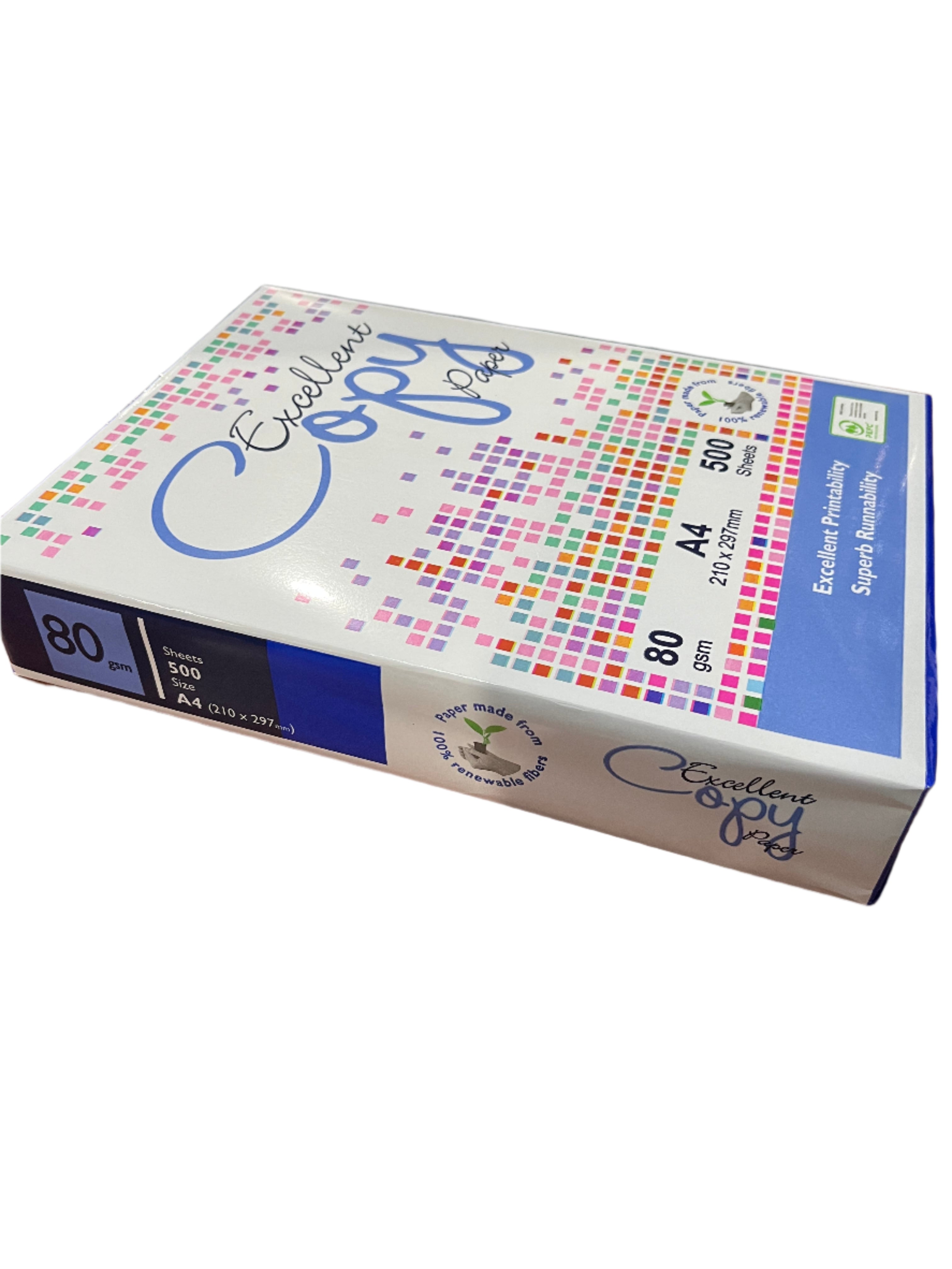 *New!* Excellent A4 Copy Paper – 80 GSM, Premium White, 500 Sheets per Ream