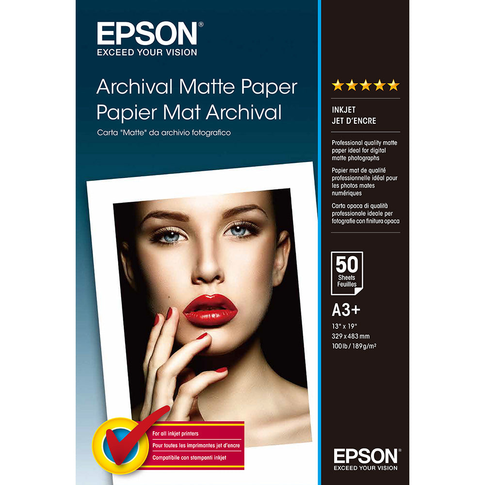 Genuine Epson S041340 A3+ Archival Matt Paper 50PK 192GSM [C13S041340]