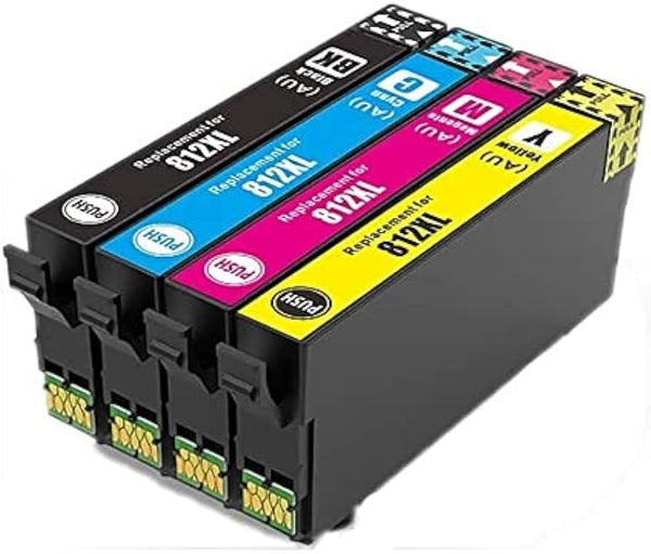 4x Pack CT Premium Compatible Epson #812XL Ink Cartridge Set (1B,1C,1M,1Y) High Yield