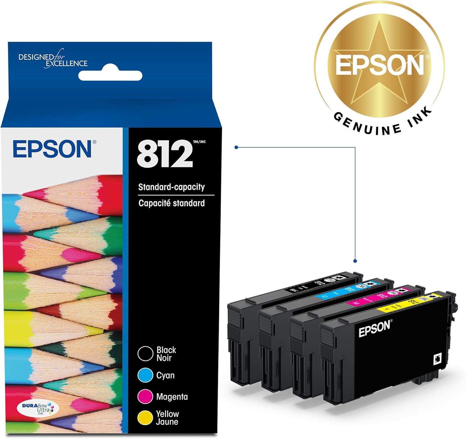 *SALE!* Epson #812 4x Color Ink Set Value Pack for WF-7830 WF-7840 WF-7845 [C13T05D692]
