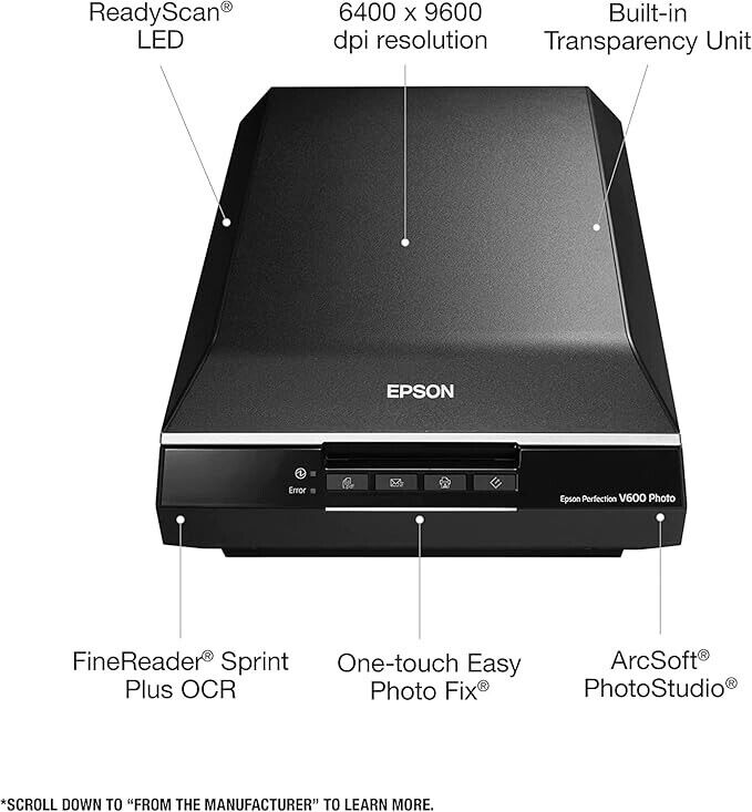 *Open Box* Epson Perfection V600 A4 Flatbed Film & Photo Scanner [P/N:B11B198011]