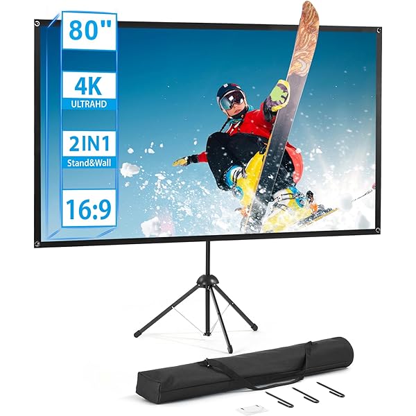 EPSON 80" Portable Tripod Projector Screen (Free Standing) BLACK [ELP-SC21B]