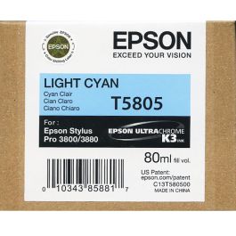 Epson T5805 UltraChrome K3 80ml Light Cyan Pigment Ink Cartridge [C13T580500]