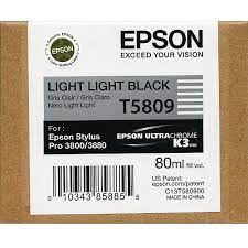 *SALE!* Epson T5809 UltraChrome K3 80ml Light Light Black Pigment Ink Cartridge [C13T580900]