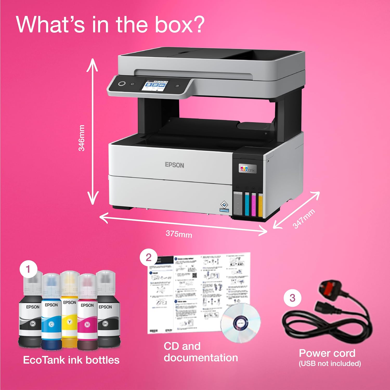 EPSON EcoTank Pro ET-5150 Multifunction Ink Tank MFP Printer T113 Ink Bottle Int. [C11CJ89401]