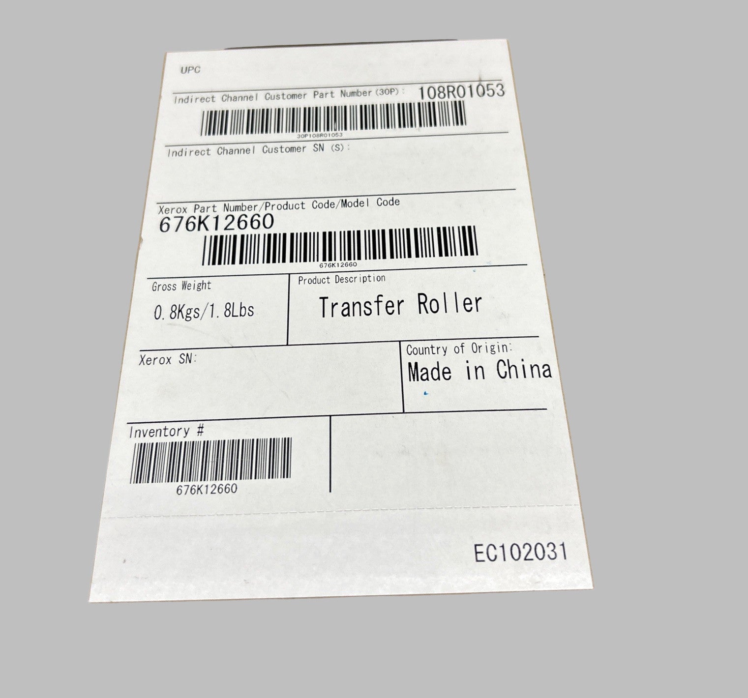 *SALE!* Fuji Xerox Genuine 108R01053 676K12660 Transfer Roller for Phaser 7800DN P7800DN (200K)