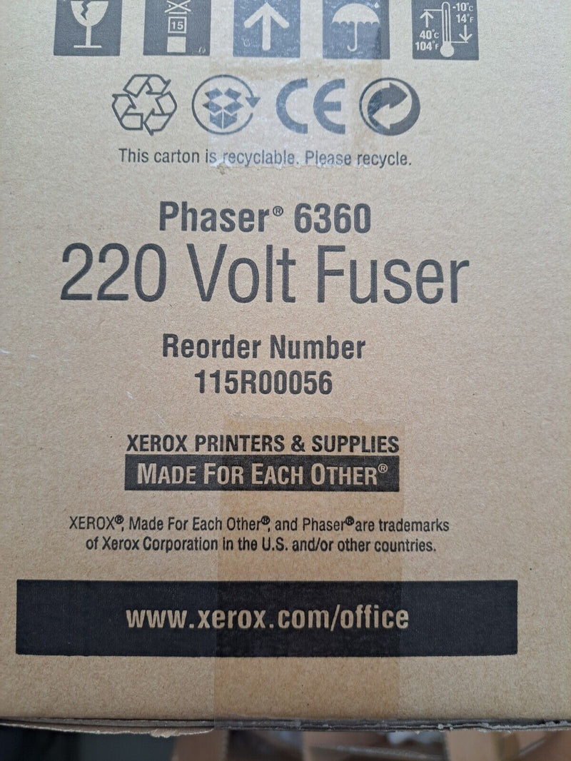 *CLEAR!* Genuine Fuji Xerox 115R00056 220V Fuser Kit for Phaser 6300/6350/6360 (100K)