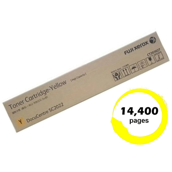 Fuji Xerox Genuine Ct203027 Yellow Toner Cartridge For Docucentre Sc2022 (14.4K) -
